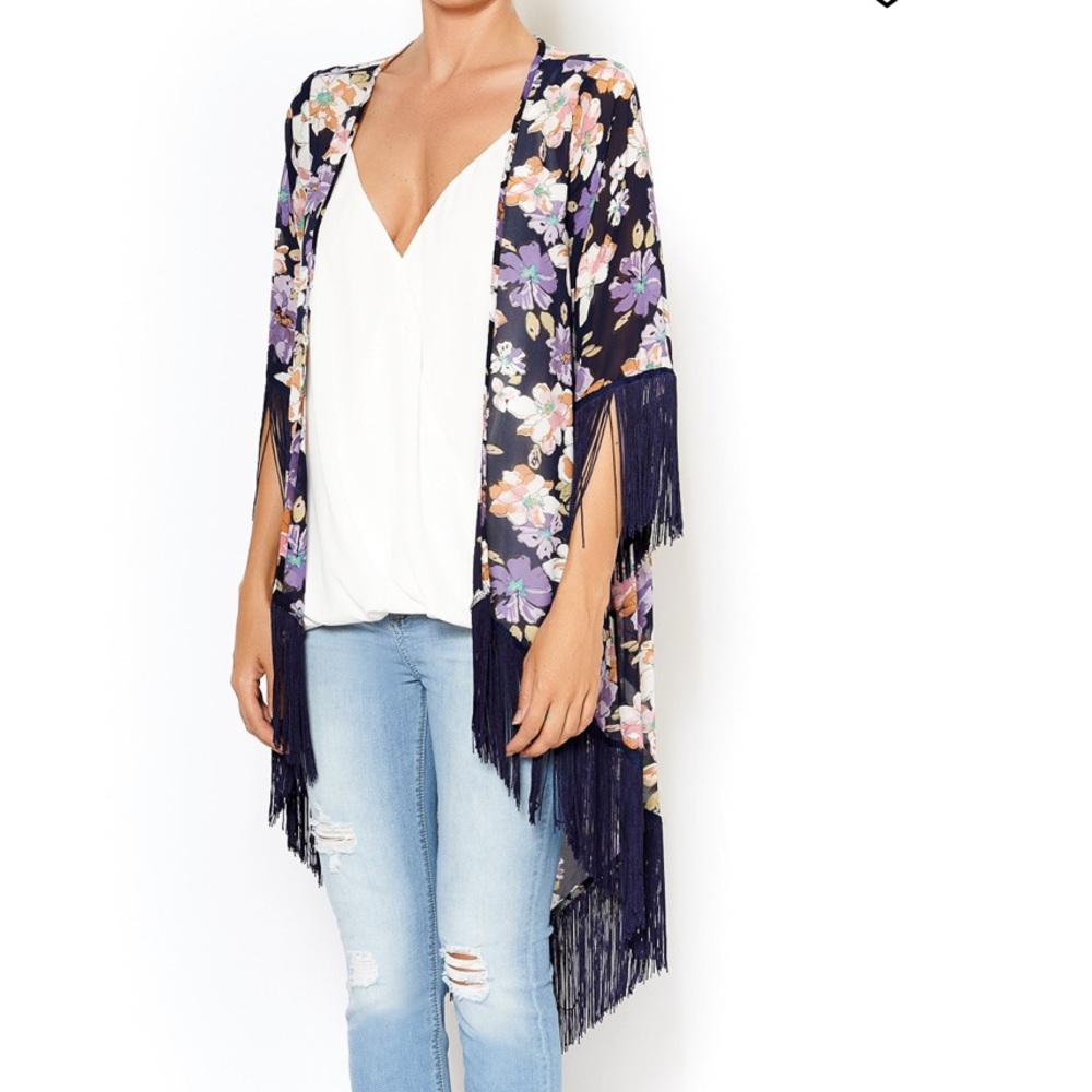 San Joy floral and fridge kimono great condition